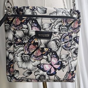 Koltov Floral Butterfly Crossbody Bag - Black and Pink